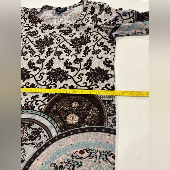 Papillon 3/4 Sleeves Patterned Sweater Dress Size Large - Picture 7 of 9